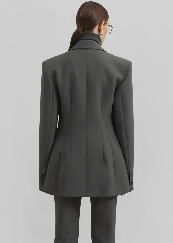 The Frankie Shop Outerwear Morrison Crossover Blazer 8211 Light Khaki 8211 Women