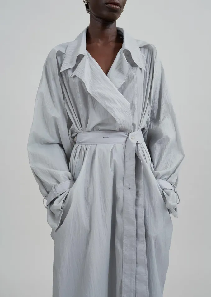 The Frankie Shop Outerwear Sal Trench Coat 8211 Light Grey 8211 Women