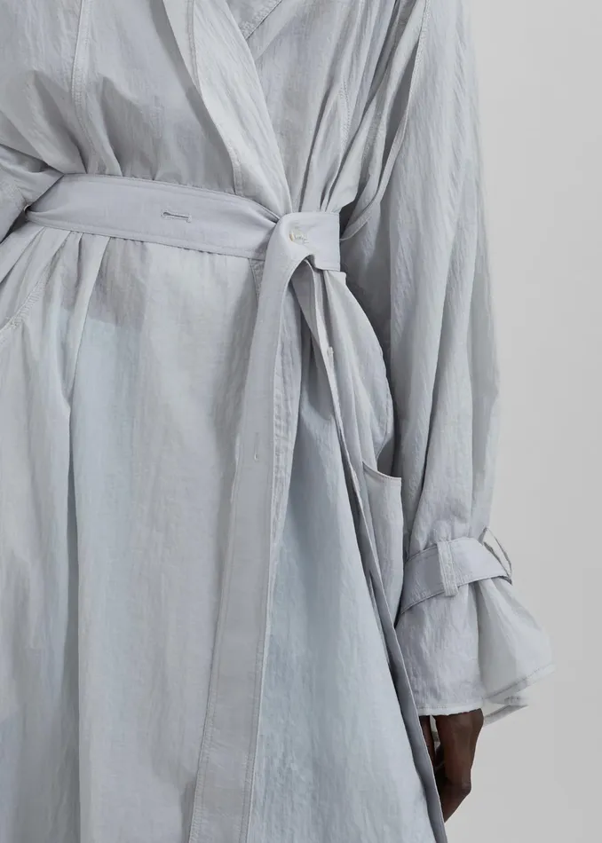 The Frankie Shop Outerwear Sal Trench Coat 8211 Light Grey 8211 Women