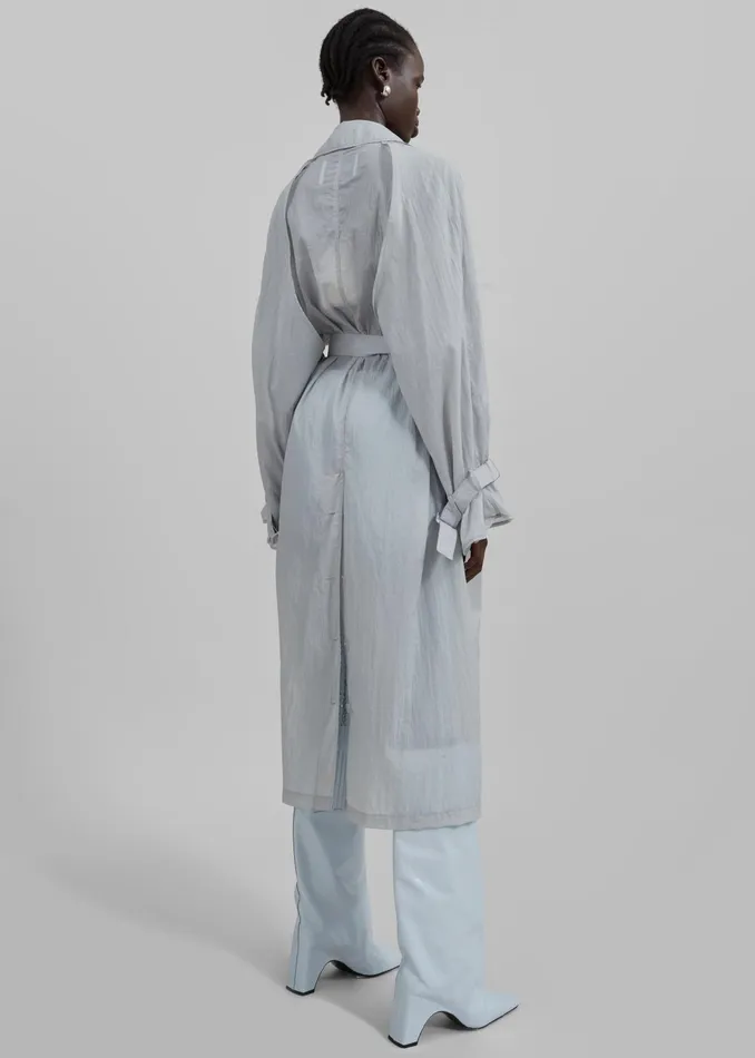 The Frankie Shop Outerwear Sal Trench Coat 8211 Light Grey 8211 Women