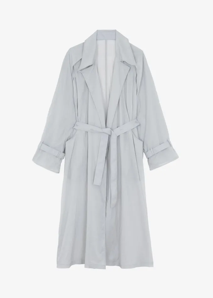 The Frankie Shop Outerwear Sal Trench Coat 8211 Light Grey 8211 Women
