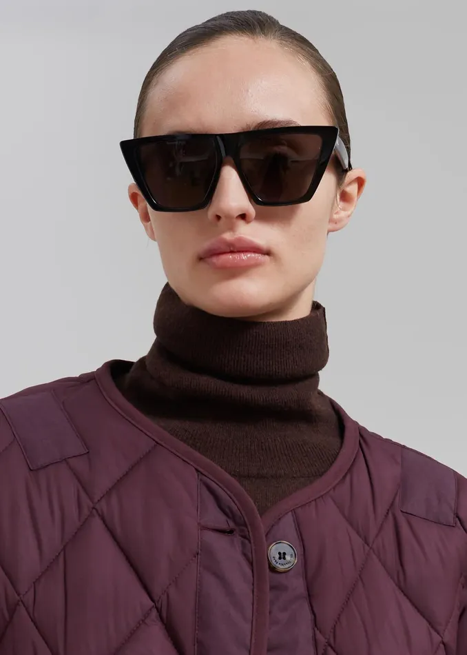 The Frankie Shop Outerwear Teddy Quilted Jacket 8211 Burgundy 8211 Women
