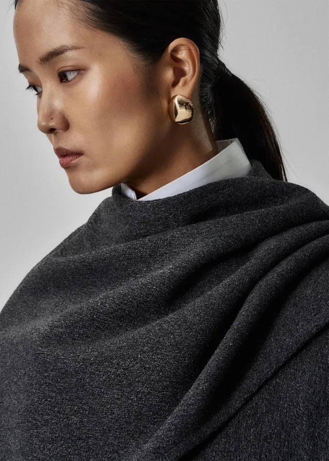 The Frankie Shop Outerwear Whisella Cape 8211 Charcoal 8211 Women