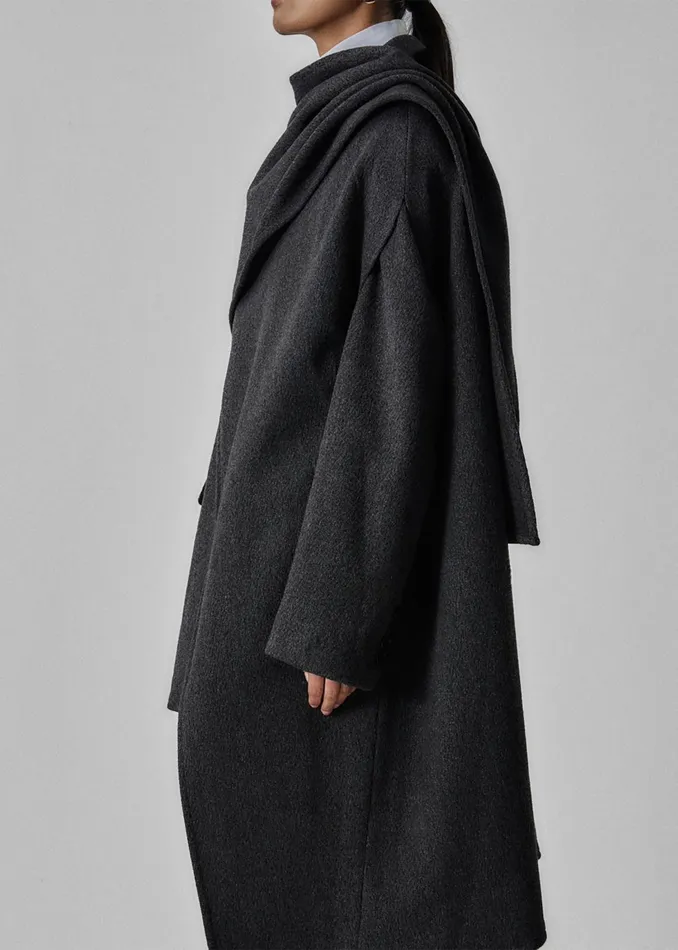 The Frankie Shop Outerwear Whisella Cape 8211 Charcoal 8211 Women