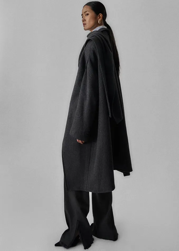 The Frankie Shop Outerwear Whisella Cape 8211 Charcoal 8211 Women