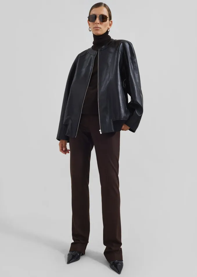 The Frankie Shop Outerwear Xyla Faux Leather Jacket 8211 Black 8211 Women