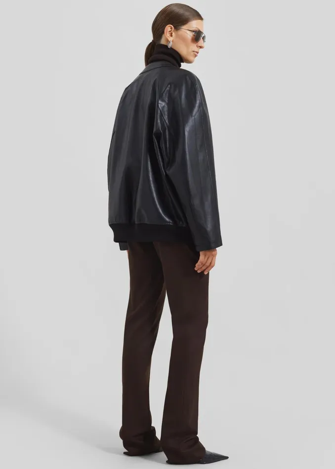 The Frankie Shop Outerwear Xyla Faux Leather Jacket 8211 Black 8211 Women