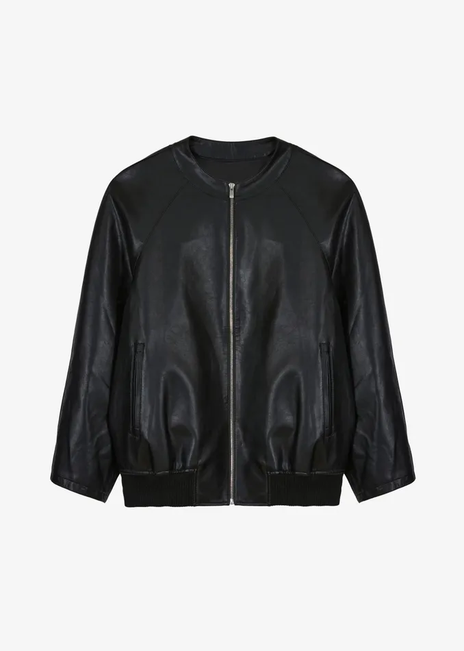 The Frankie Shop Outerwear Xyla Faux Leather Jacket 8211 Black 8211 Women