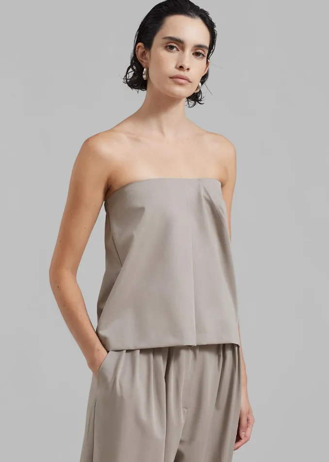 The Frankie Shop Tops Catalina Tube Top 8211 Grey 8211 Women