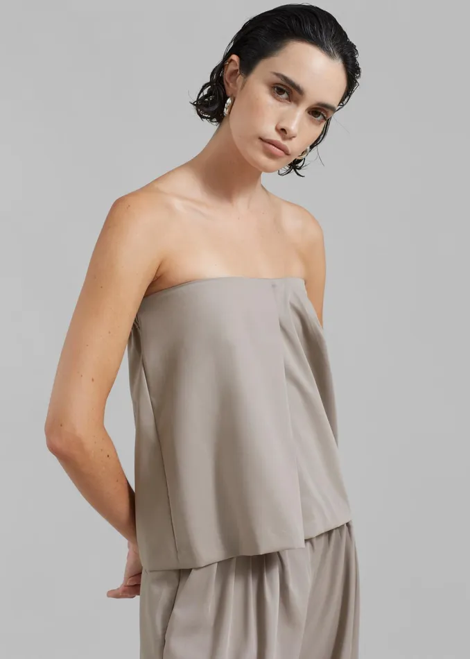 The Frankie Shop Tops Catalina Tube Top 8211 Grey 8211 Women