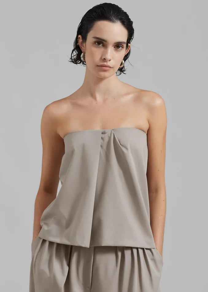 The Frankie Shop Tops Catalina Tube Top 8211 Grey 8211 Women