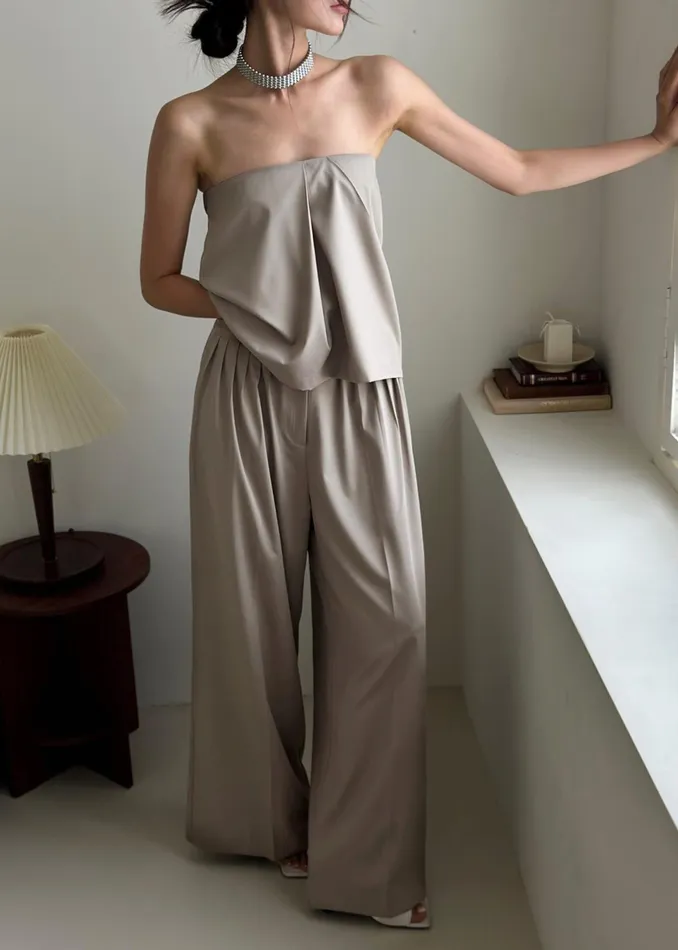 The Frankie Shop Tops Catalina Tube Top 8211 Grey 8211 Women