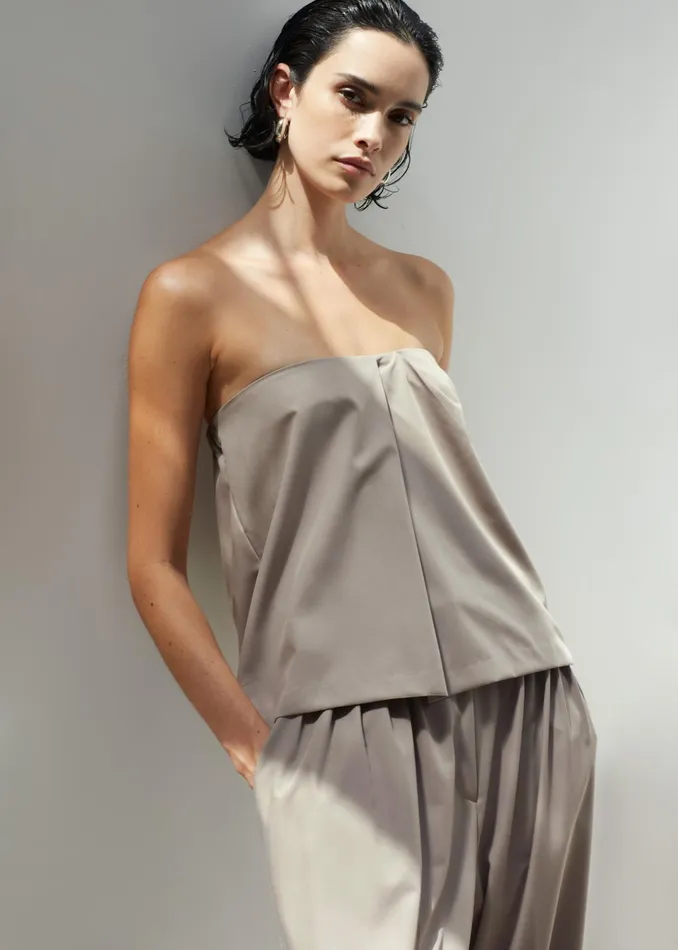 The Frankie Shop Tops Catalina Tube Top 8211 Grey 8211 Women