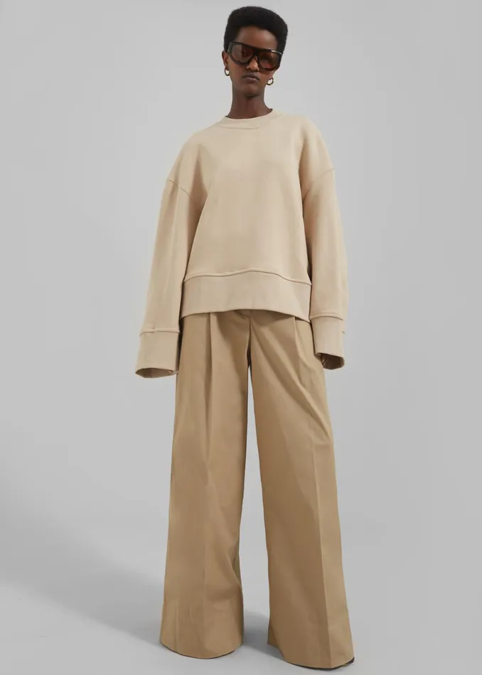 The Frankie Shop Tops Clea Sweatshirt 8211 Beige 8211 Women
