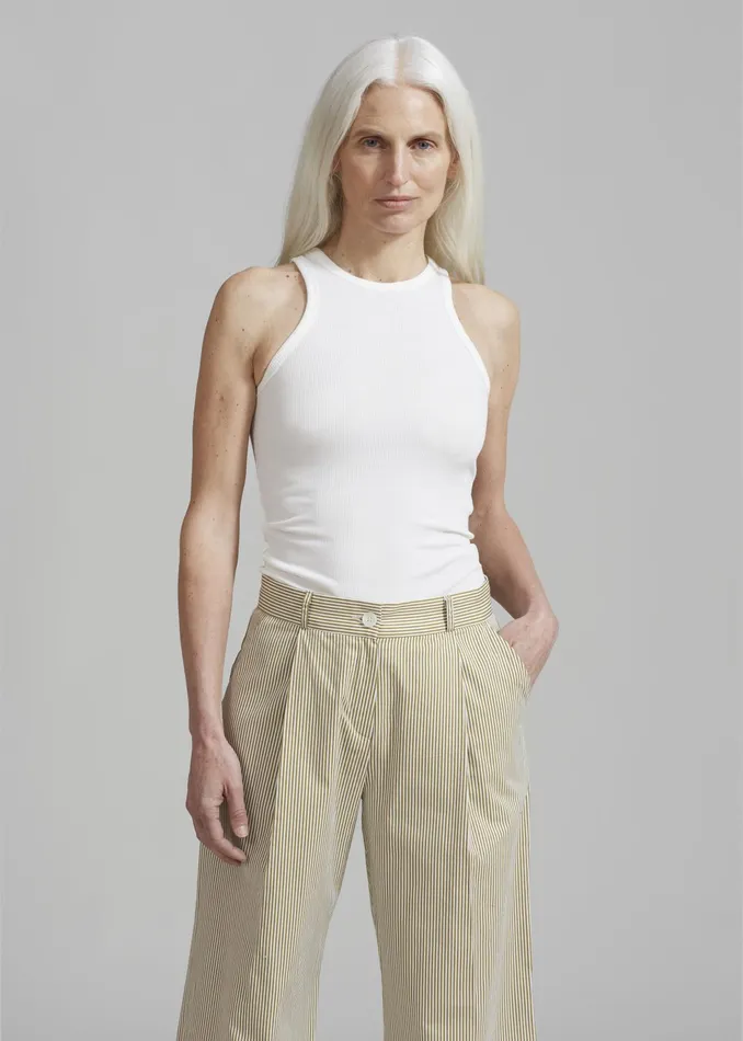 The Frankie Shop Tops Corsy Ribbed Tank 8211 Optic White 8211 Women