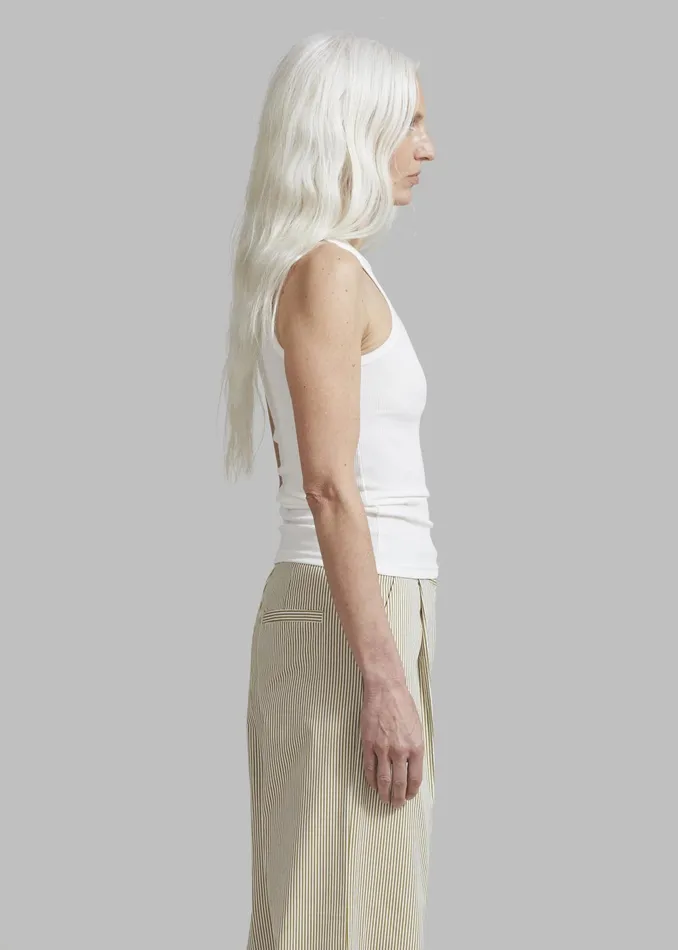 The Frankie Shop Tops Corsy Ribbed Tank 8211 Optic White 8211 Women