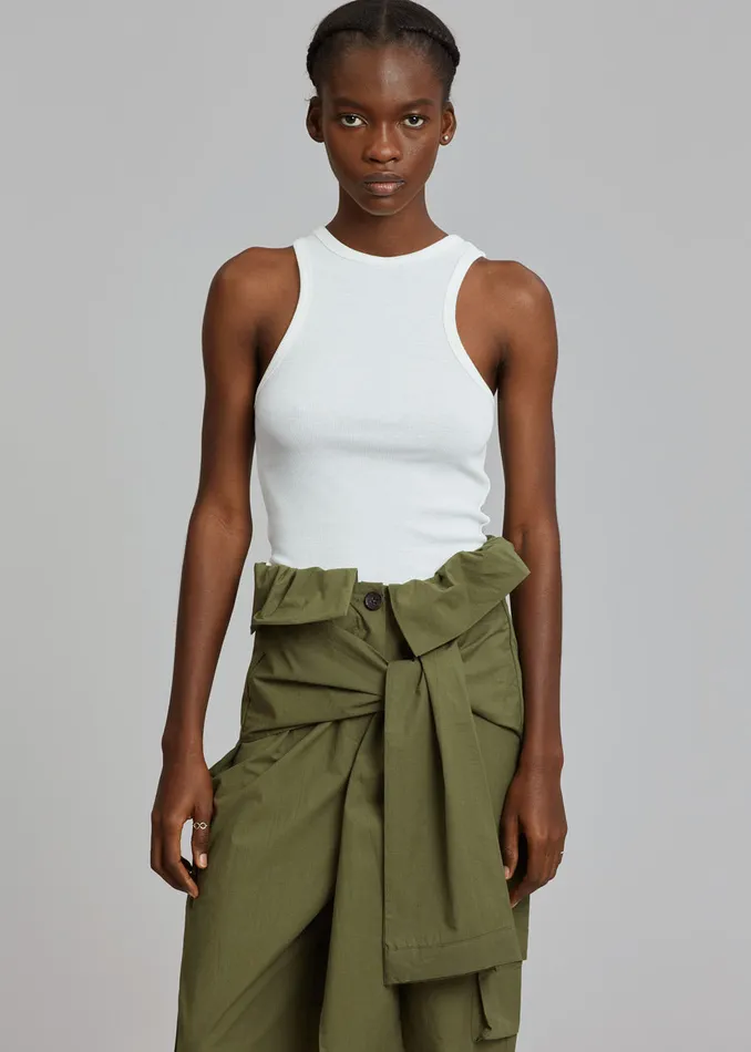 The Frankie Shop Tops Corsy Ribbed Tank 8211 Optic White 8211 Women
