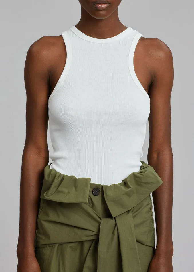 The Frankie Shop Tops Corsy Ribbed Tank 8211 Optic White 8211 Women