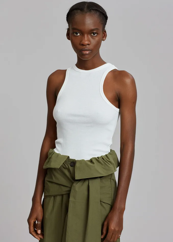 The Frankie Shop Tops Corsy Ribbed Tank 8211 Optic White 8211 Women
