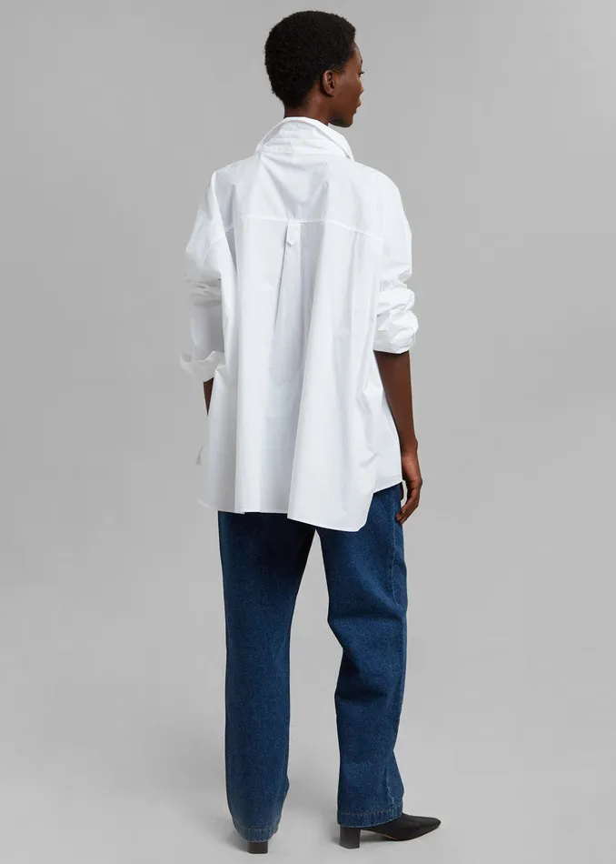 The Frankie Shop Tops Elara Oversized Shirt 8211 Optic White 8211 Women
