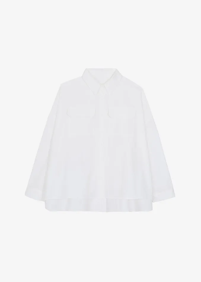The Frankie Shop Tops Elara Oversized Shirt 8211 Optic White 8211 Women
