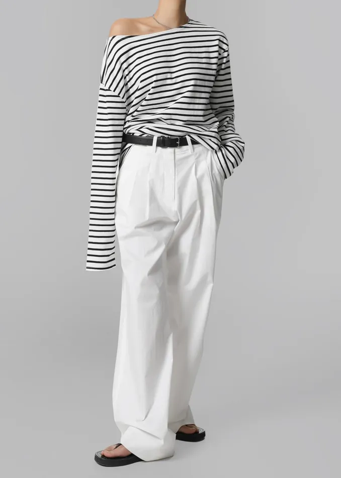 The Frankie Shop Tops Elin Boatneck Top 8211 Black Stripe 8211 Women