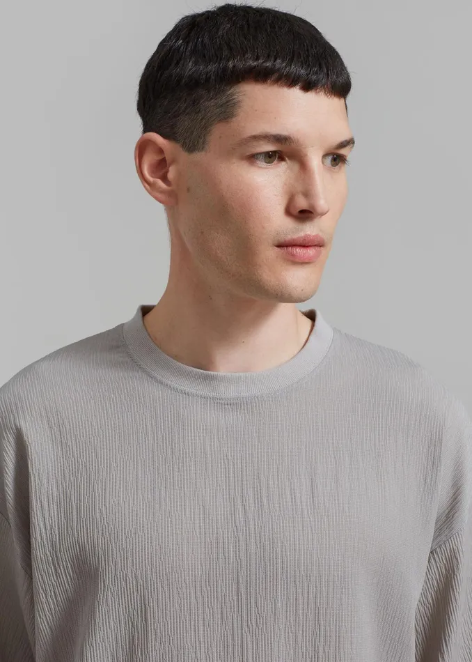The Frankie Shop Tops Eliott Crinkle Tee 8211 Grey 8211 Men