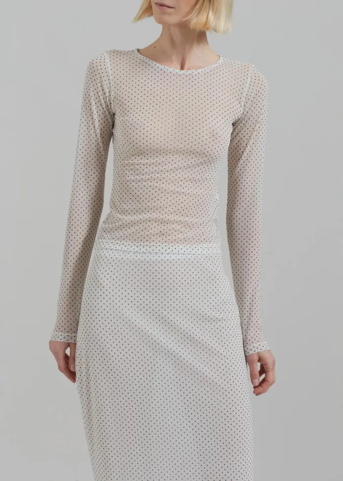 The Frankie Shop Tops Gigi Polka Dot Top 8211 White 8211 Women