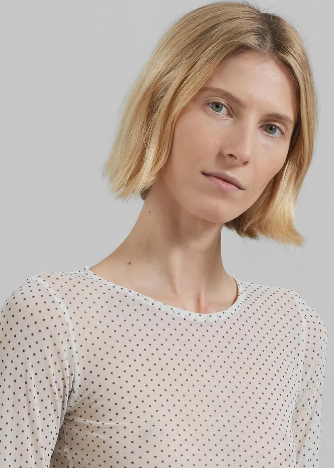 The Frankie Shop Tops Gigi Polka Dot Top 8211 White 8211 Women