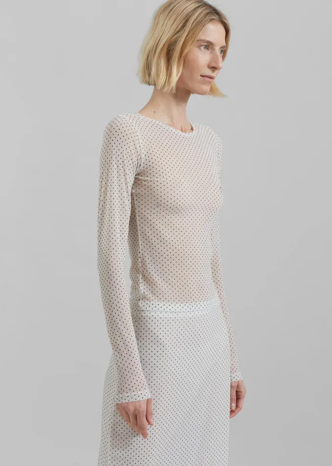 The Frankie Shop Tops Gigi Polka Dot Top 8211 White 8211 Women