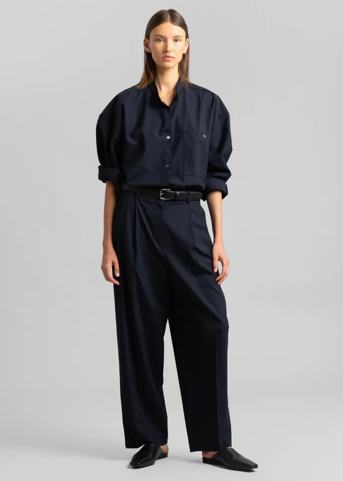 The Frankie Shop Tops Jour Shirt 8211 Deep Navy 8211 Women