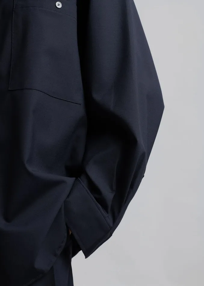 The Frankie Shop Tops Jour Shirt 8211 Deep Navy 8211 Women