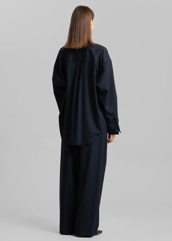 The Frankie Shop Tops Jour Shirt 8211 Deep Navy 8211 Women