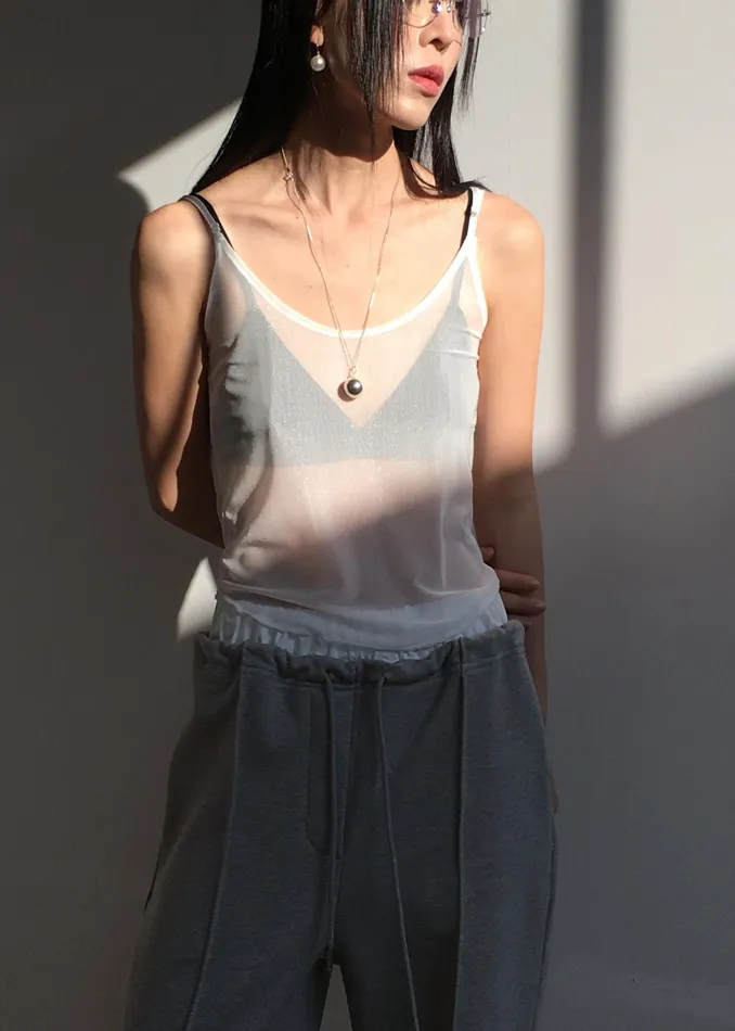 The Frankie Shop Tops Kyla Sheer Tank Top 8211 White 8211 Women