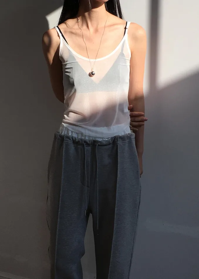 The Frankie Shop Tops Kyla Sheer Tank Top 8211 White 8211 Women