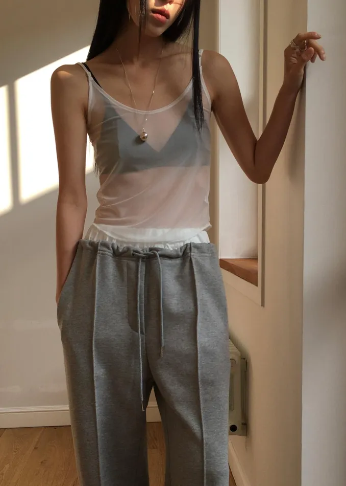 The Frankie Shop Tops Kyla Sheer Tank Top 8211 White 8211 Women