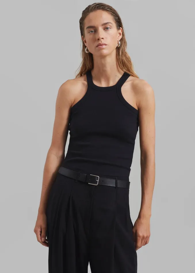 The Frankie Shop Tops Omi Halter Tank Top 8211 Black 8211 Women