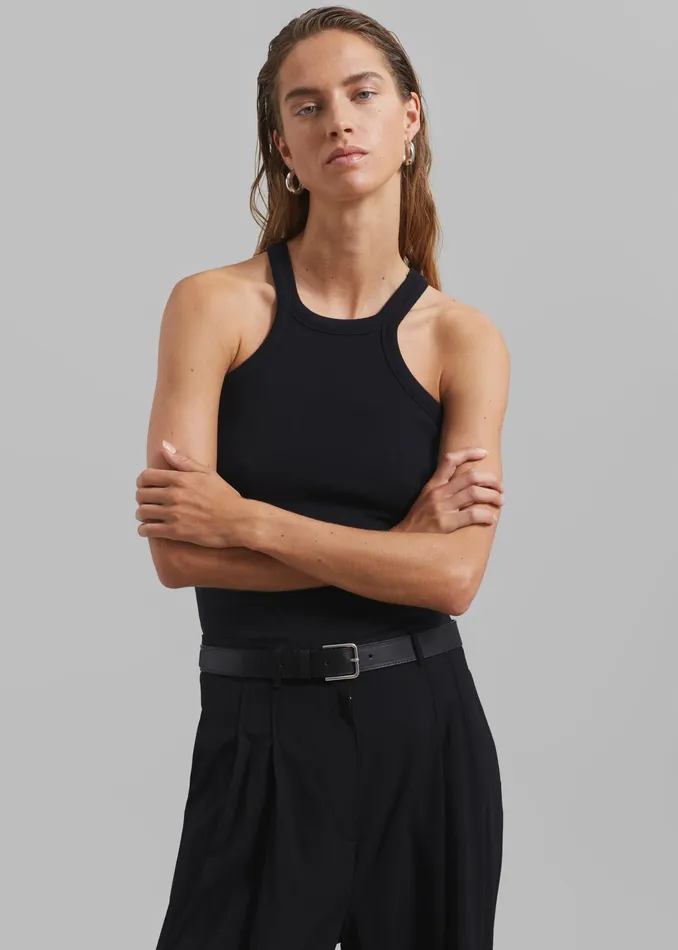 The Frankie Shop Tops Omi Halter Tank Top 8211 Black 8211 Women