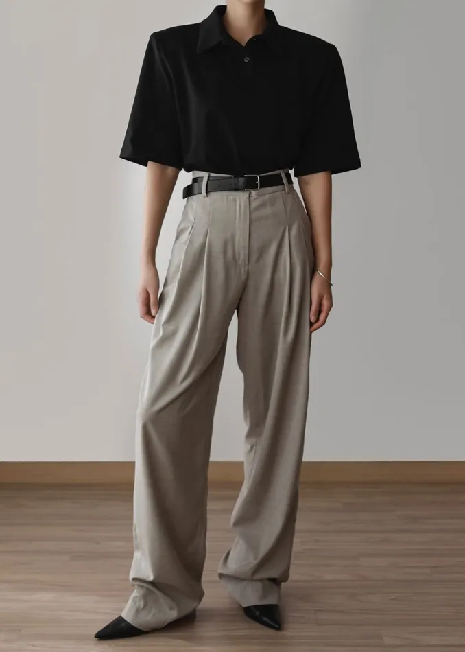 The Frankie Shop Tops Rane Padded Shoulder Polo 8211 Black 8211 Women