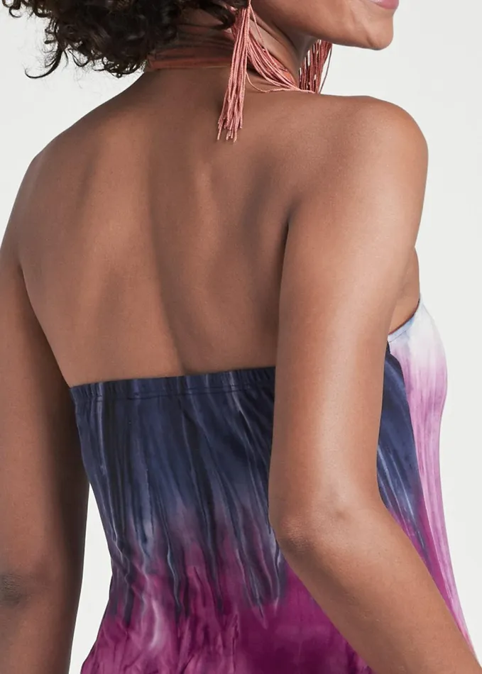 TIE DYE CROSS NECK MAXI TOP Purple Multi Women VENUS Sleeveless Tops