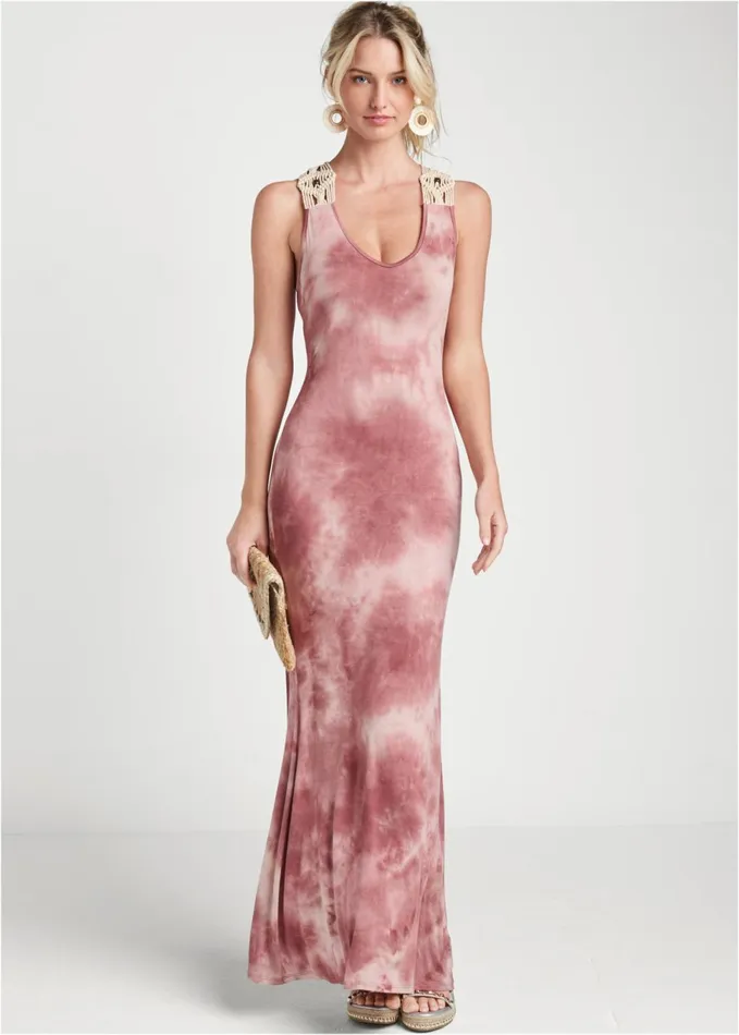 TIEDYE MAXI DRESS Blush Multi Women VENUS Casual Dresses