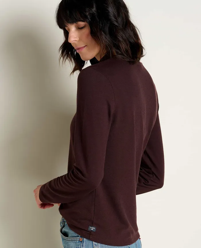 ToadandCo Piru Mockneck Long Sleeve Tee Carob Women8217s Tops and TShirts