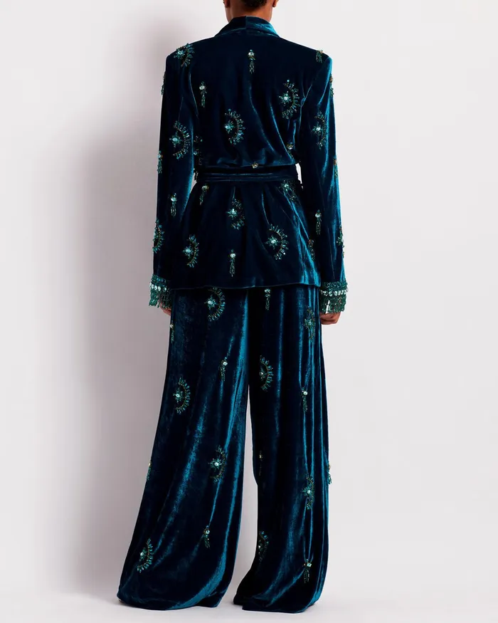 Tops and Bodysuits Women PatBO HandBeaded Velvet Kimono RUNWAY
