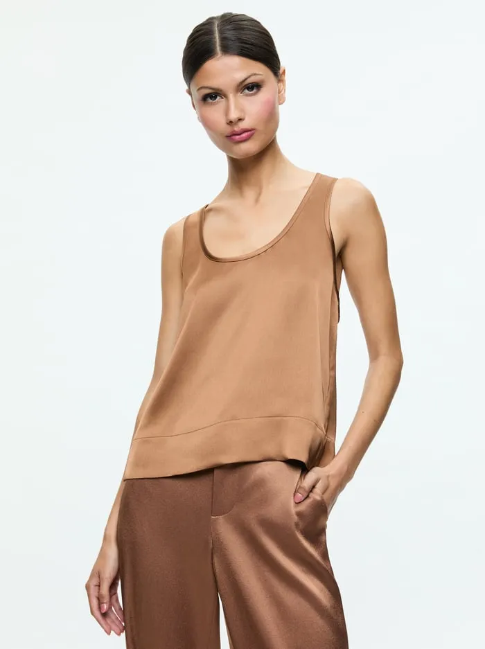 Tops Women Alice Olivia Avril Boxy Tank Camel