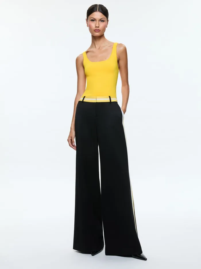 Tops Women Alice Olivia Daryn Full Length Sweater Tank Mustard Seed