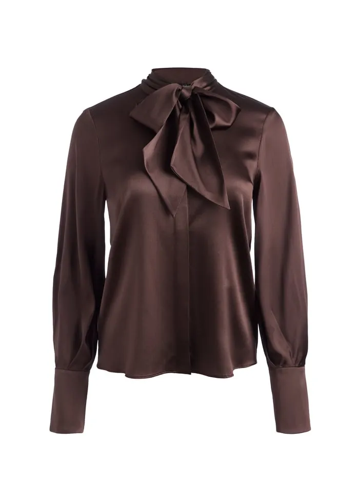 Tops Women Alice Olivia Lloyd Button Down Espresso