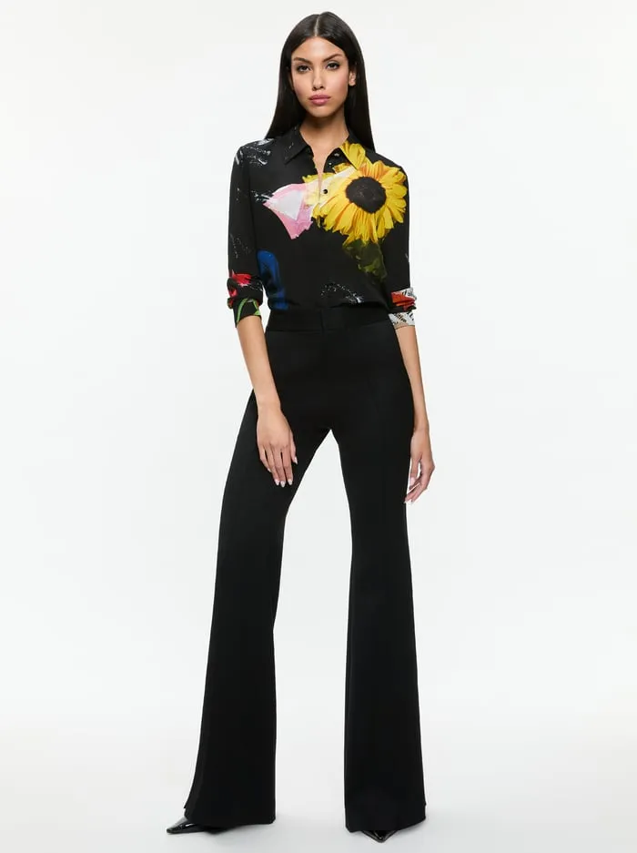 Tops Women Alice Olivia Willa Placket Top Azalea Floral