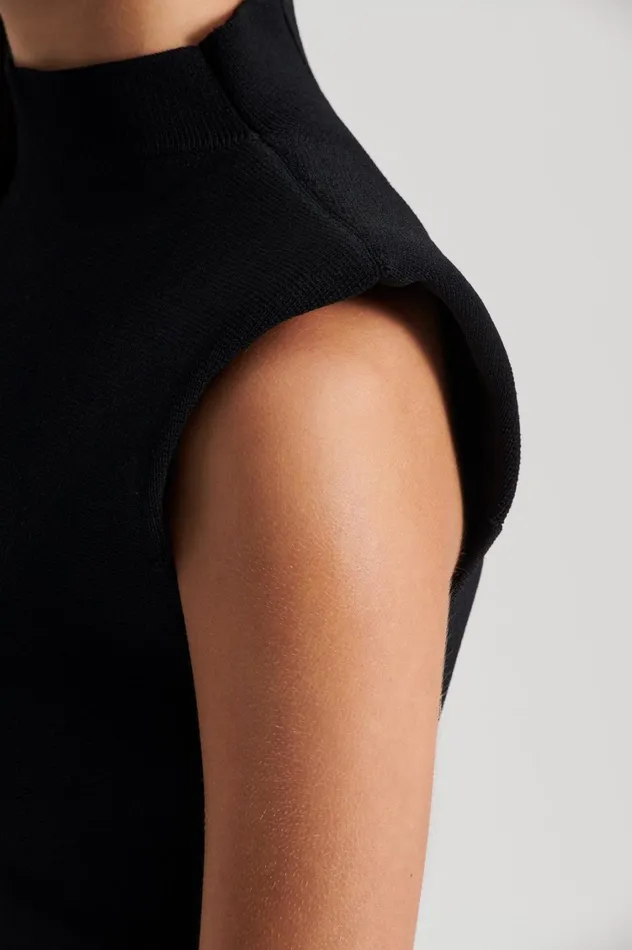 Tops Women Scanlan Theodore CREPE KNIT MILANO SLVLSS TOP Black Tops Women Scanlan Theodore CREPE KNIT MILANO SLVLSS TOP Black