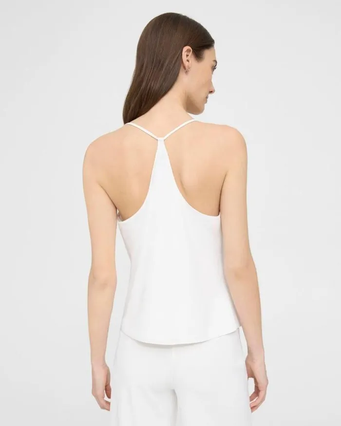 Tops Women Theory Cowl Neck Halter Top In Viscose White Tops Women Theory Cowl Neck Halter Top In Viscose White