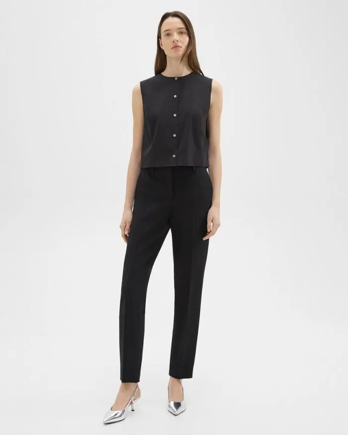 Tops Women Theory Shell Top In Good Cotton Black